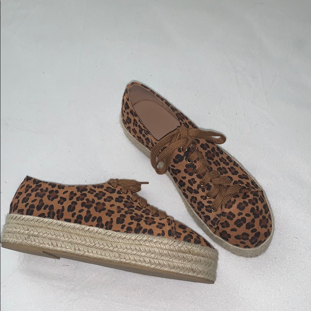 Cheetah Lace-Up Platform Sneakers